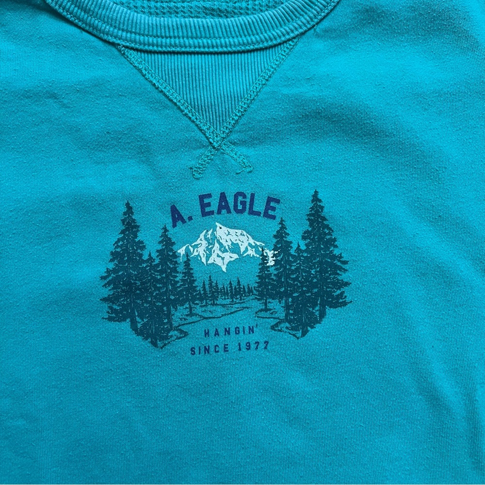 American Eagle Teal Crewneck Sweatshirt – Size S - Picture 2 of 6